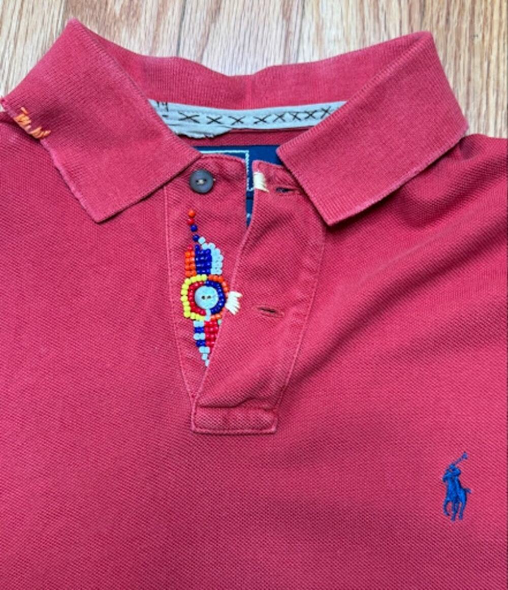 Polo Ralph Lauren Aberdare Mens Medium Red Beaded Placket Polo